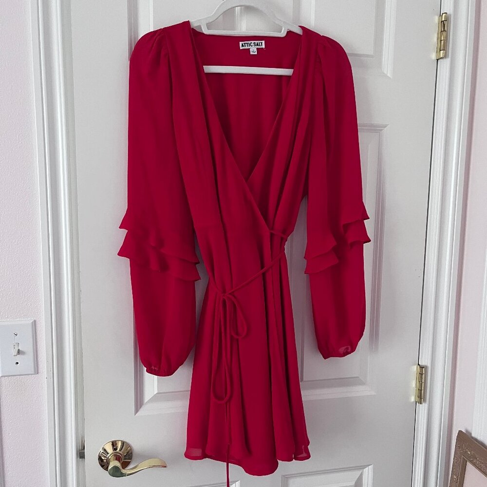 Red wrap dress